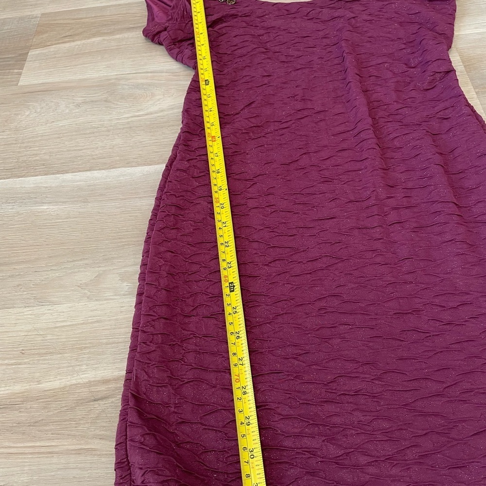 FREE PEOPLE Maroon Low Back Tight Dress with Beaded Embellishments. - Picture 13 of 13